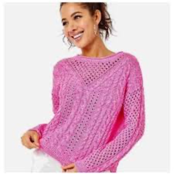 Lilly Pulitzer Maxcy Sweater Plumeria Pink XS - Picture 3 of 7